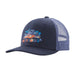 Patagonia K's Trucker Hat in Fitz Foliage New Navy, front view 