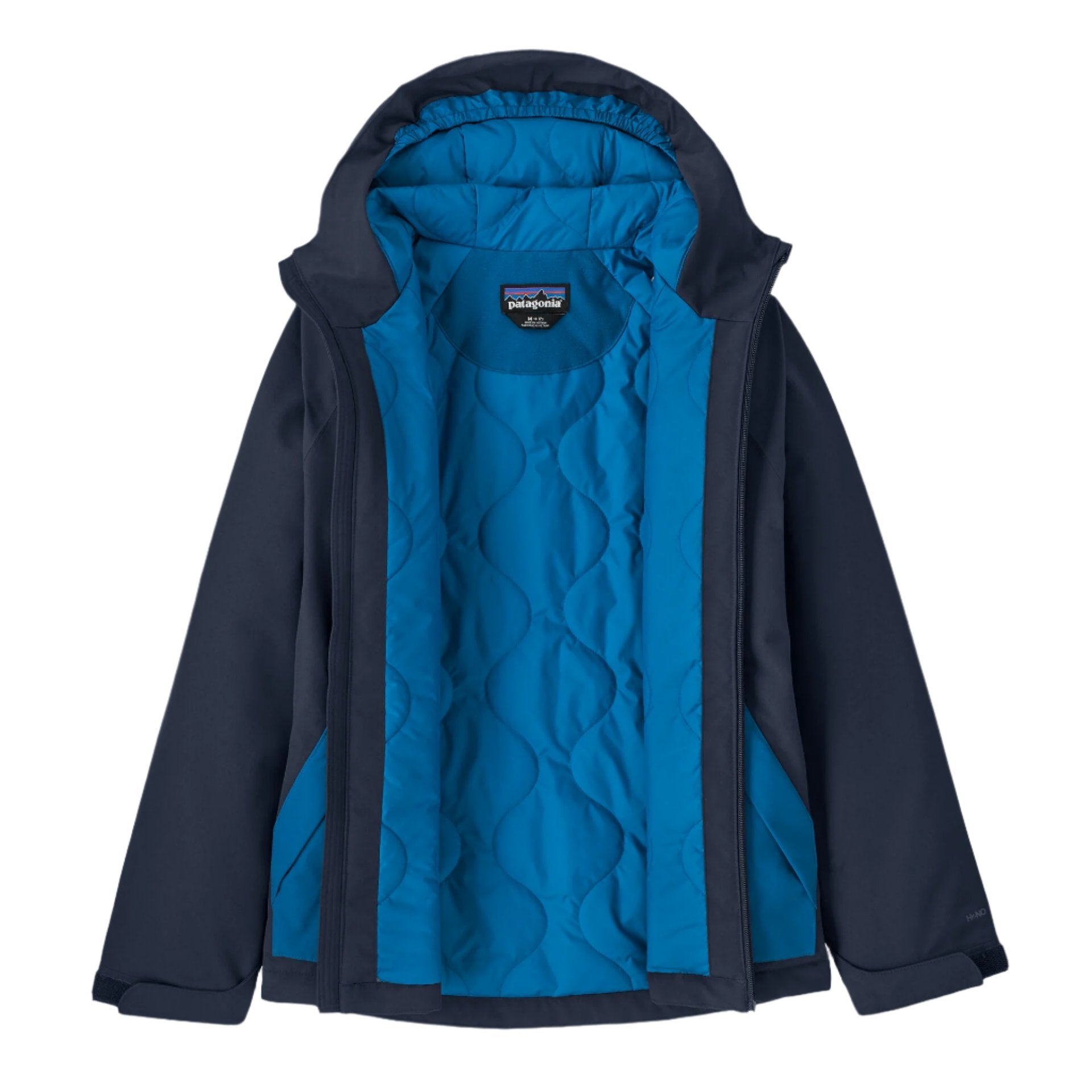 patagonia kids everyday ready jacket in new navy unzipped front flat view