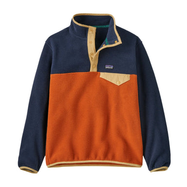 Patagonia K's Lightweight Synchilla® Snap-T® Fleece Pullover, Redtail Rust, front view flat