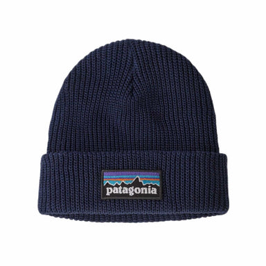 Patagonia Kids' Logo Beanie shown in the P-6 Logo: New Navy color option. Front view.