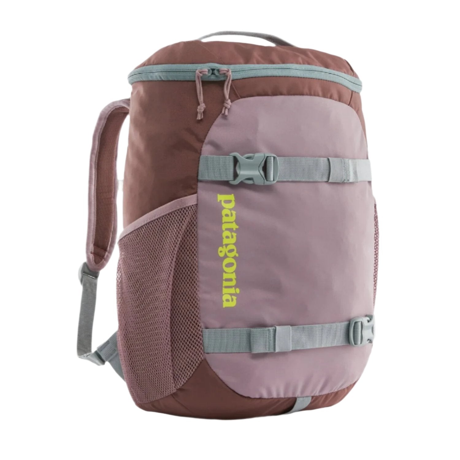 Patagoia Kid's Refugito Daypack 18L shown in the Stormy Mauve color option. Front view.