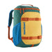 Patagoia Kid's Refugito Daypack 18L shown in the Patchwork: Conifer Green color option. Front view.