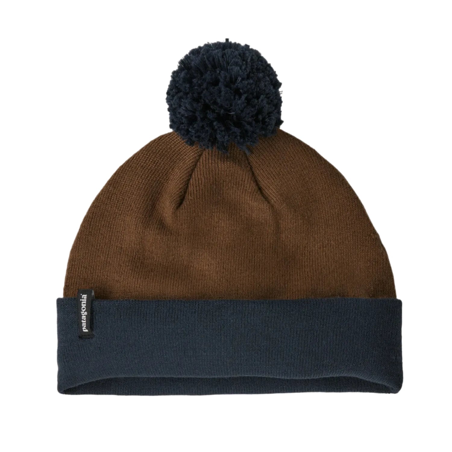 Patagonia Lightweight Powder Town Beanie shown in Skyline Block: Shelter Brown. 