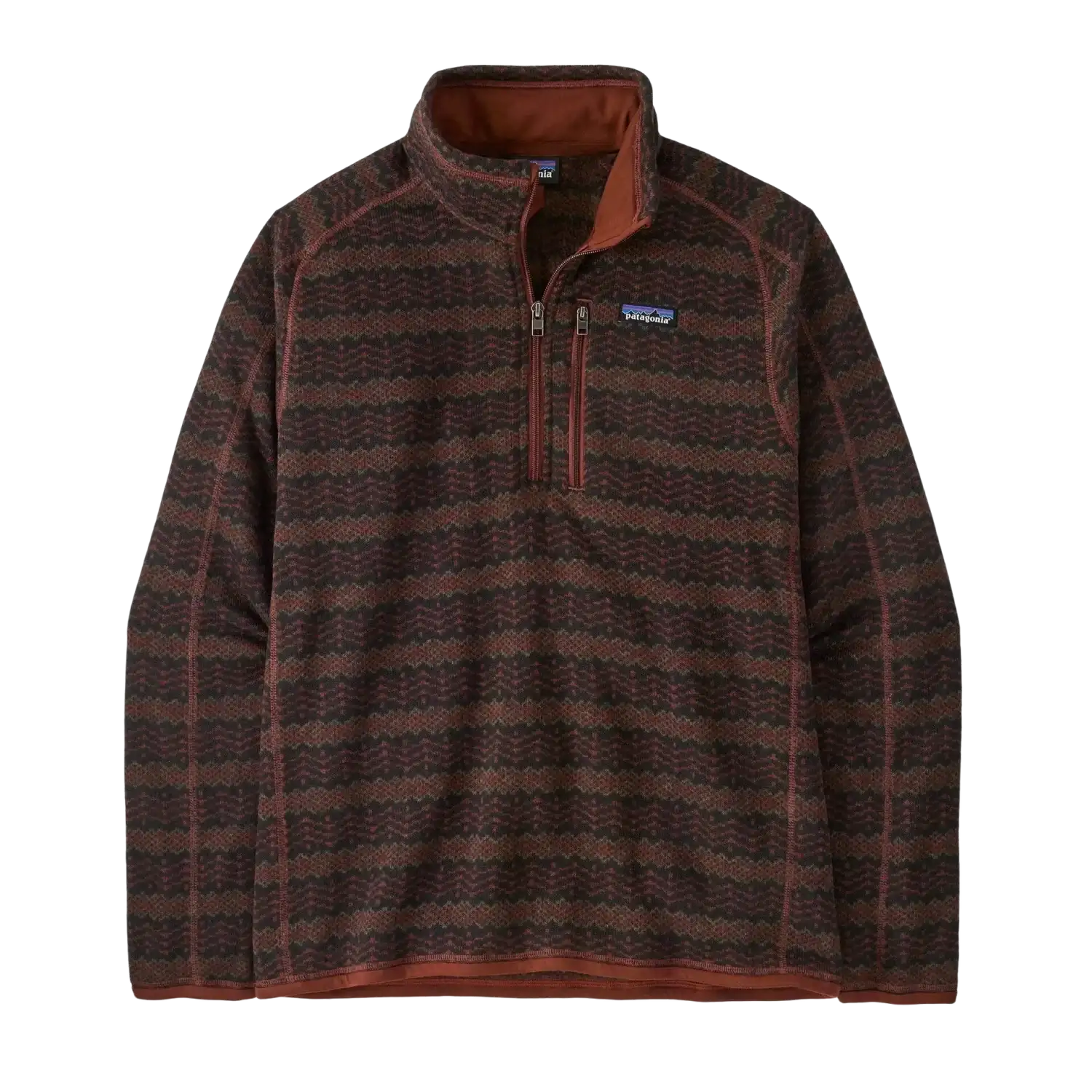 Patagonia Men's Better Sweater® 1/4-Zip Fleece in Woven Dried Vanilla, front view flat