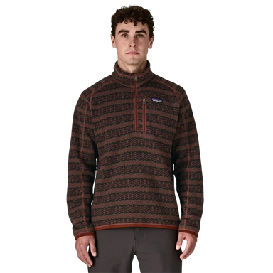 Patagonia Men's Better Sweater® 1/4-Zip Fleece in Woven Dried Vanilla, front view on model