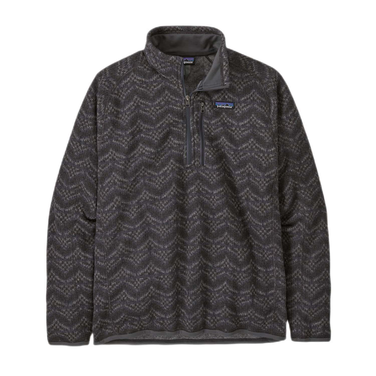 Patagonia M's Better Sweater® 1/4-Zip Fleece, Island Forge Grey, front view flat