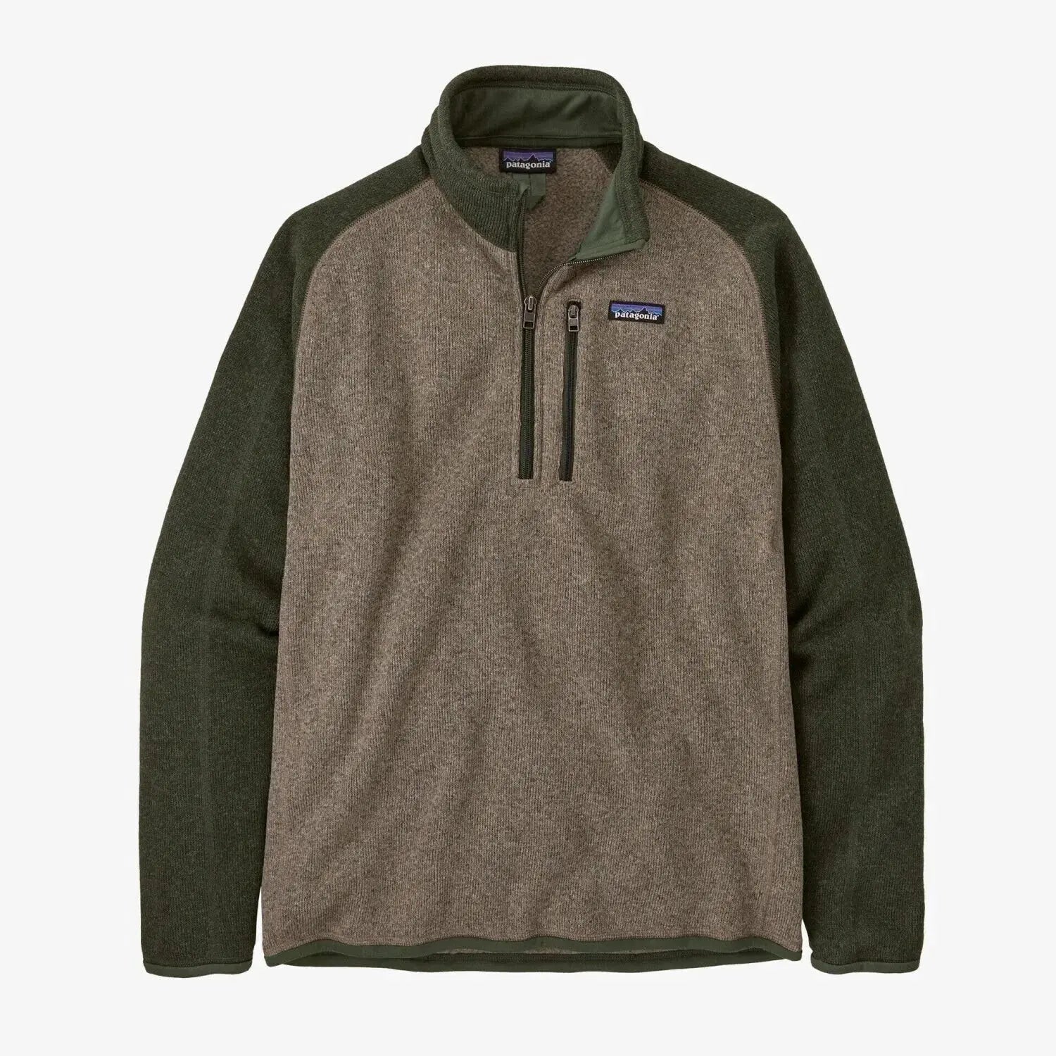 Patagonia Men's Better Sweater® 1/4-Zip Fleece shown in the Seabird Grey color option, front view.