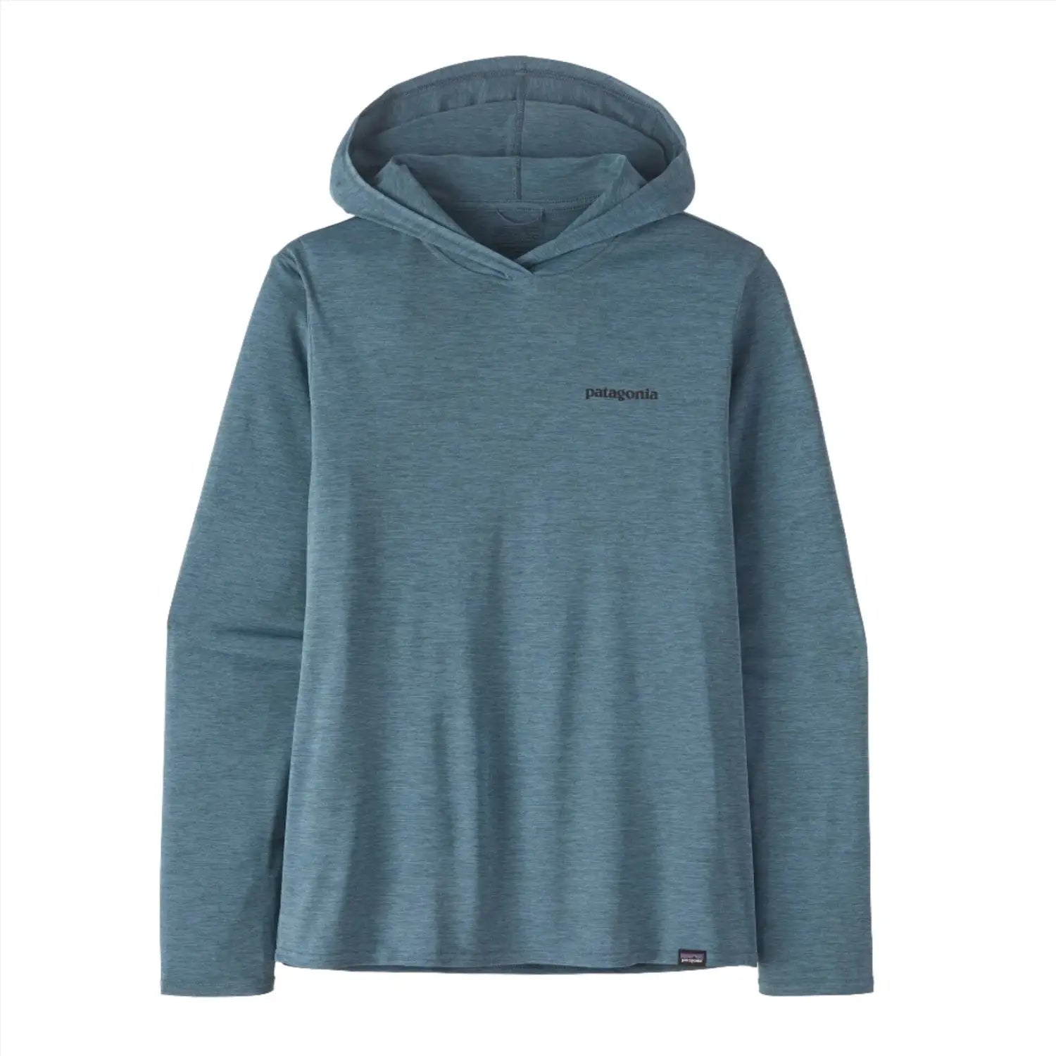 Patagonia M's Capilene® Cool Daily Graphic Hoody, Boardshort Logo: Utility Blue X-Dye, front view flat 