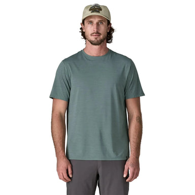 Patagonia Men's Capilene® Cool Ultra Shirt in Blue Sage, Sage X Dye, front view on model 