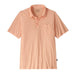 Patagonia Men's Daily Polo Shirt in Twin Rope Sunlit Pink, front view flat