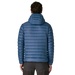Patagonia Men's Down Sweater Hoody in Clement Blue, back view on model 