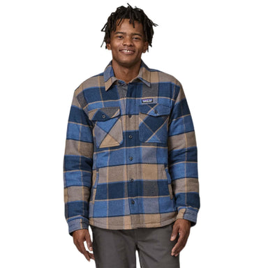 Patagonia M's Lightweight Insulated Fjord Flannel Shirt, William Smolder Blue, front view on model