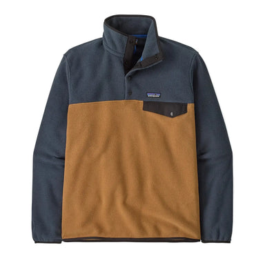 Patagonia Men's Lightweight Synchilla® Snap-T® Fleece Pullover in Deer Brown, front view flat 