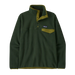 Patagonia Men's Lightweight Synchilla® Snap-T® Fleece Pullover in Old Growth Green, front view flat