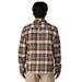 Patagonia M's Long-Sleeved Lightweight Fjord Flannel Shirt in Paw Dried Vanilla, back view of shirt on model 