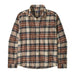 Patagonia M's Long-Sleeved Lightweight Fjord Flannel Shirt in Paw Dried Vanilla, front view flat