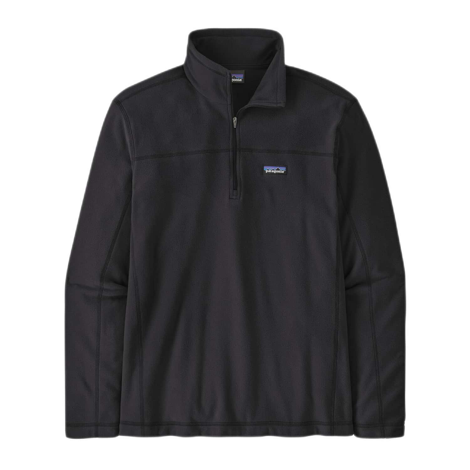 Patagonia M's Micro D® Fleece Pullover, Black, front view flat