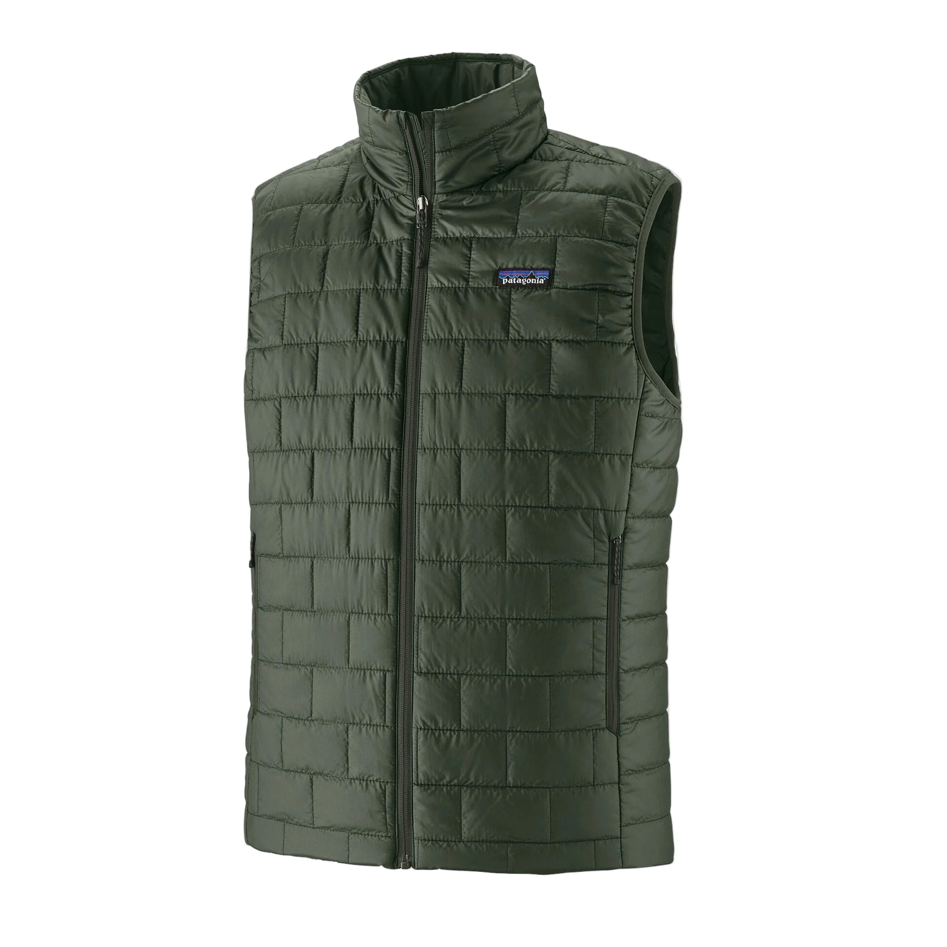 Patagonia Men's Nano Puff® Vest in Old Growth Green, front view flat 