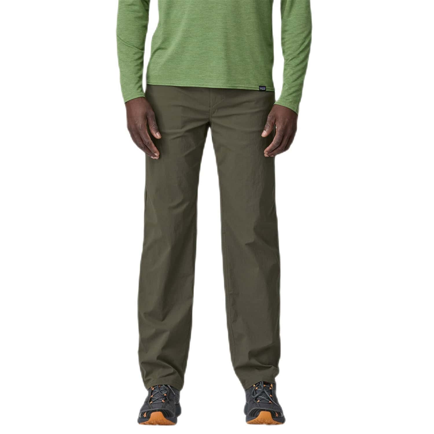 Patagonia M's Quandary Pants, Pine Needle Green, front view on model 