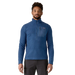 Patagonia Men's R1® Air Fleece Zip-Neck in Clement Blue, front view on model