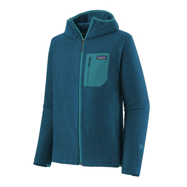 Patagonia M's R1® TechFace Hoody, Lagom Blue, front view flat