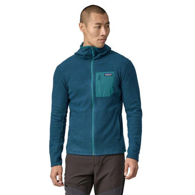 Patagonia M's R1® TechFace Hoody, Lagom Blue, front view on model