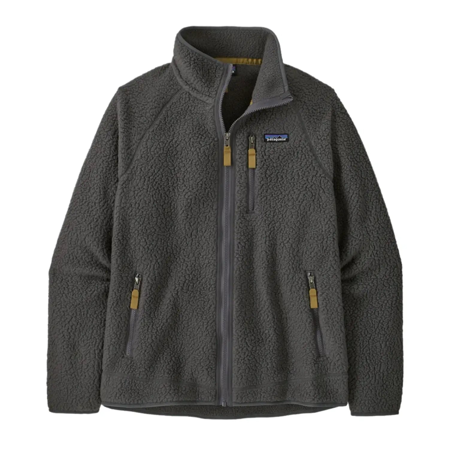 Patagonia M's Retro Pile Fleece Jacket, Forge Grey, front view flat