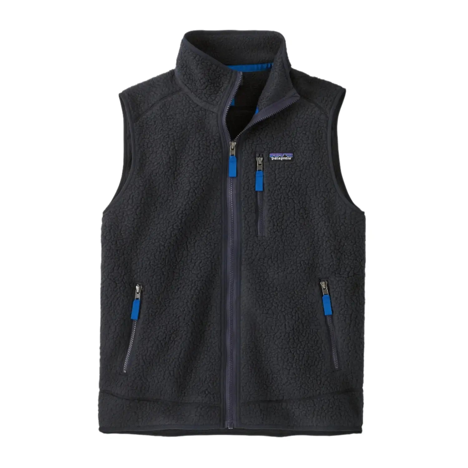 Patagonia M's Retro Pile Fleece Vest, Pitch Blue Endless Blue, front view flat