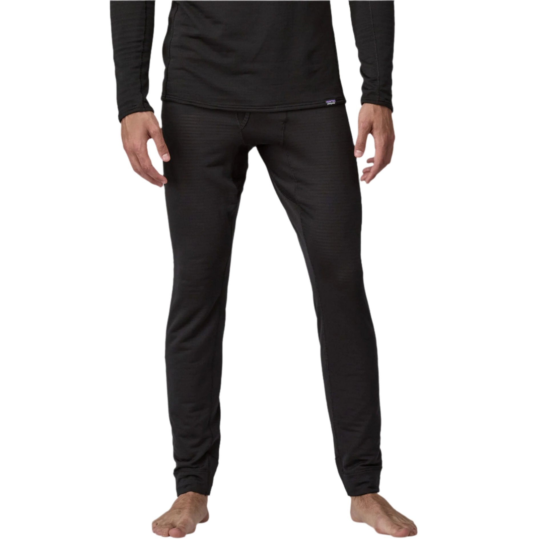 patagonia mens capiline thermal weight bottoms in black front model view