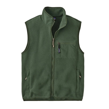 patagonia mens synchilla fleece vest in torrey pine green front flat view