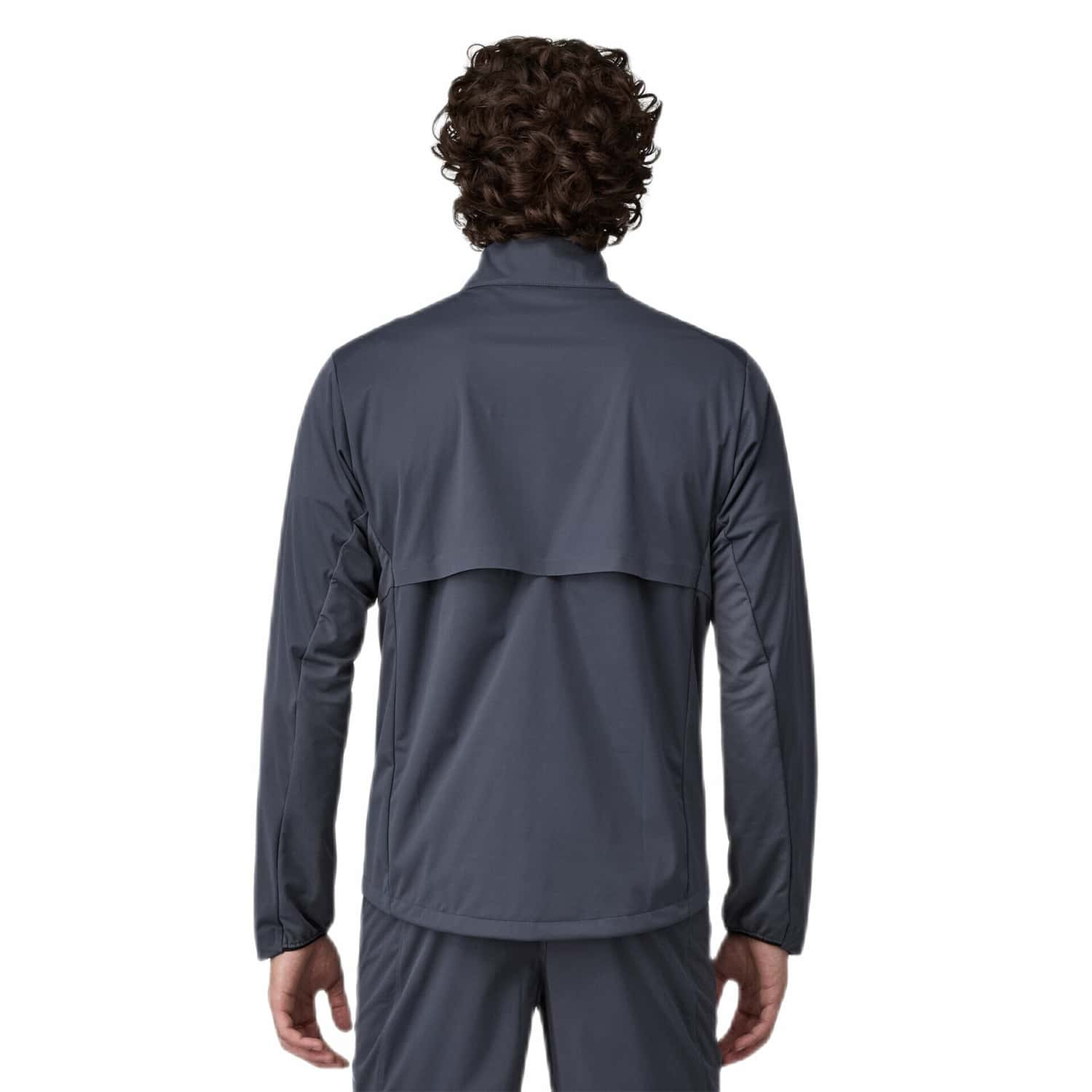 Patagonia M's Wind Shield Jacket, Smolder Blue, back view on model