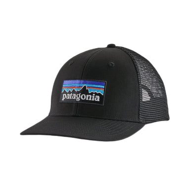 Patagonia P-6 Logo Trucker Hat, Black, front view