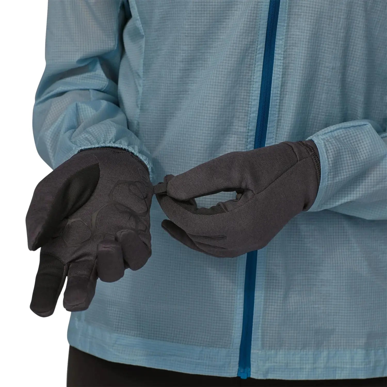 Patagonia R1® Daily Gloves, Ink Black, view of gloves on model