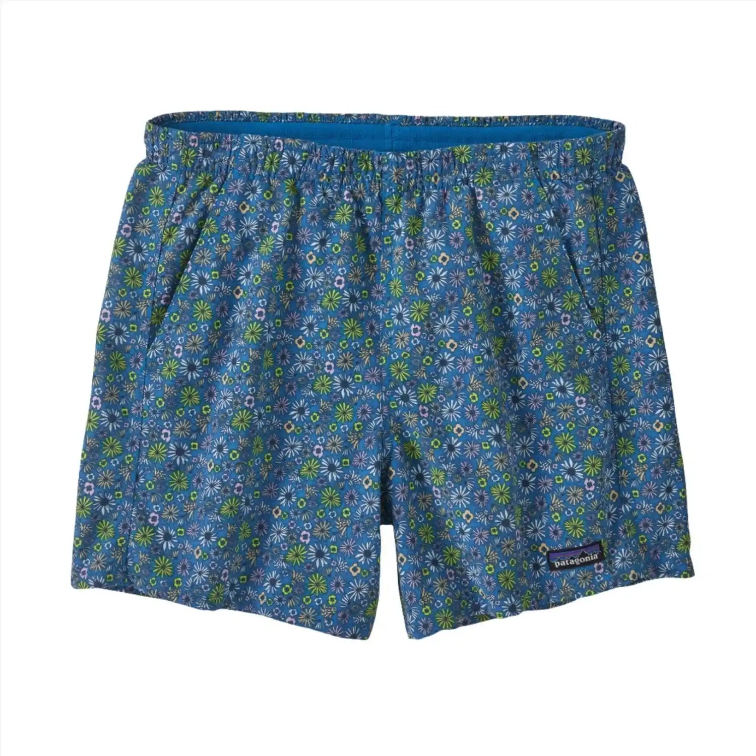 Patagonia W's Baggies™ Shorts - 5", Floral Fun Vessel Blue, front view flat 
