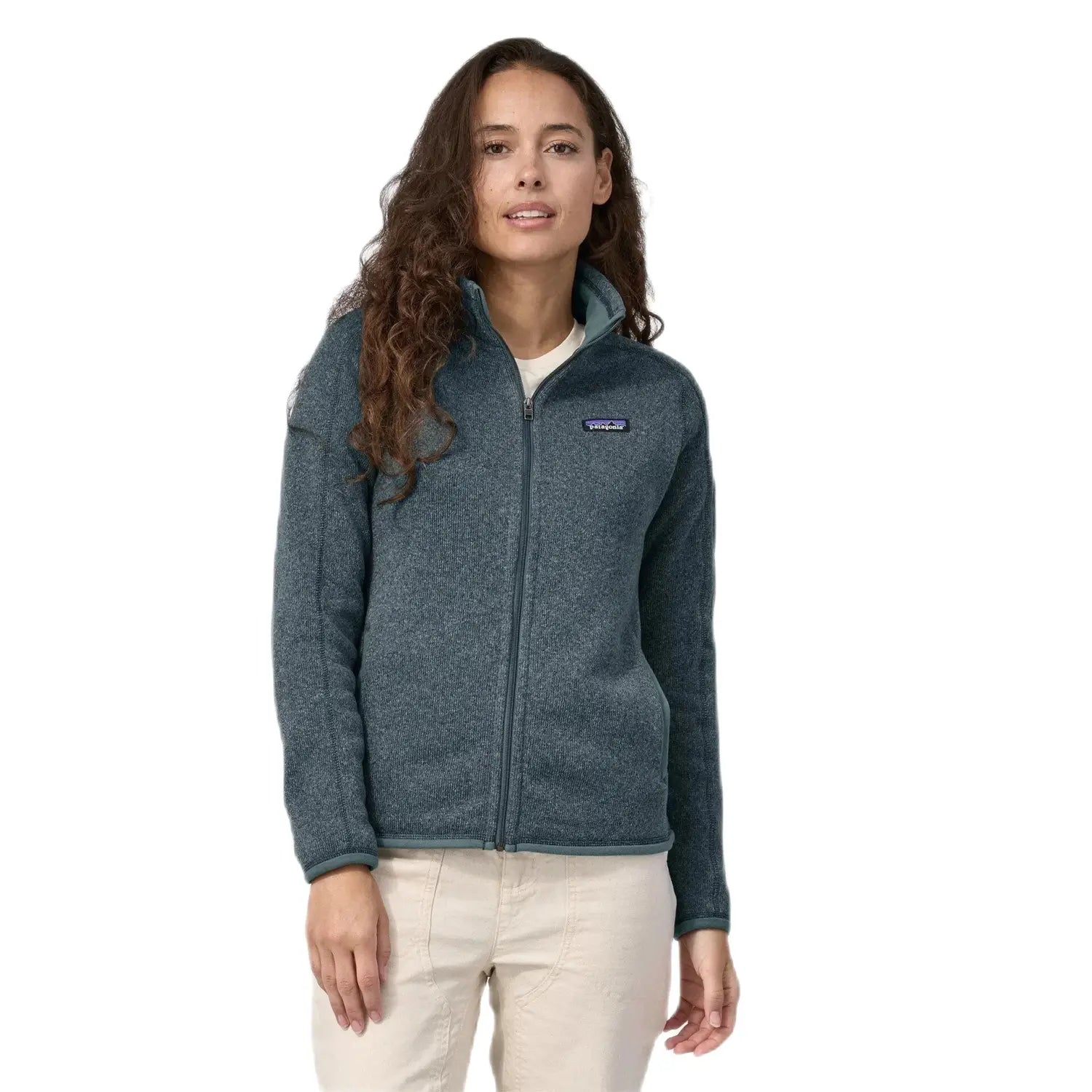 Patagonia Women's Better Sweater® Fleece Jacket, Nouveau Green, front view on model