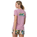 Patagonia W's Capilene® Cool Daily Graphic Shirt - Waters, Boardshort Logo Mauve, back view on model 