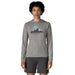 Patagonia Women's Capilene® Cool Daily Hoody - Fitz Roy Nimbus in Feather Grey, front view on model 