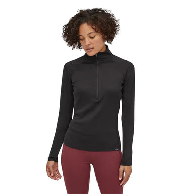 Patagonia W's Capilene® Midweight Zip-Neck, Black, front view on model