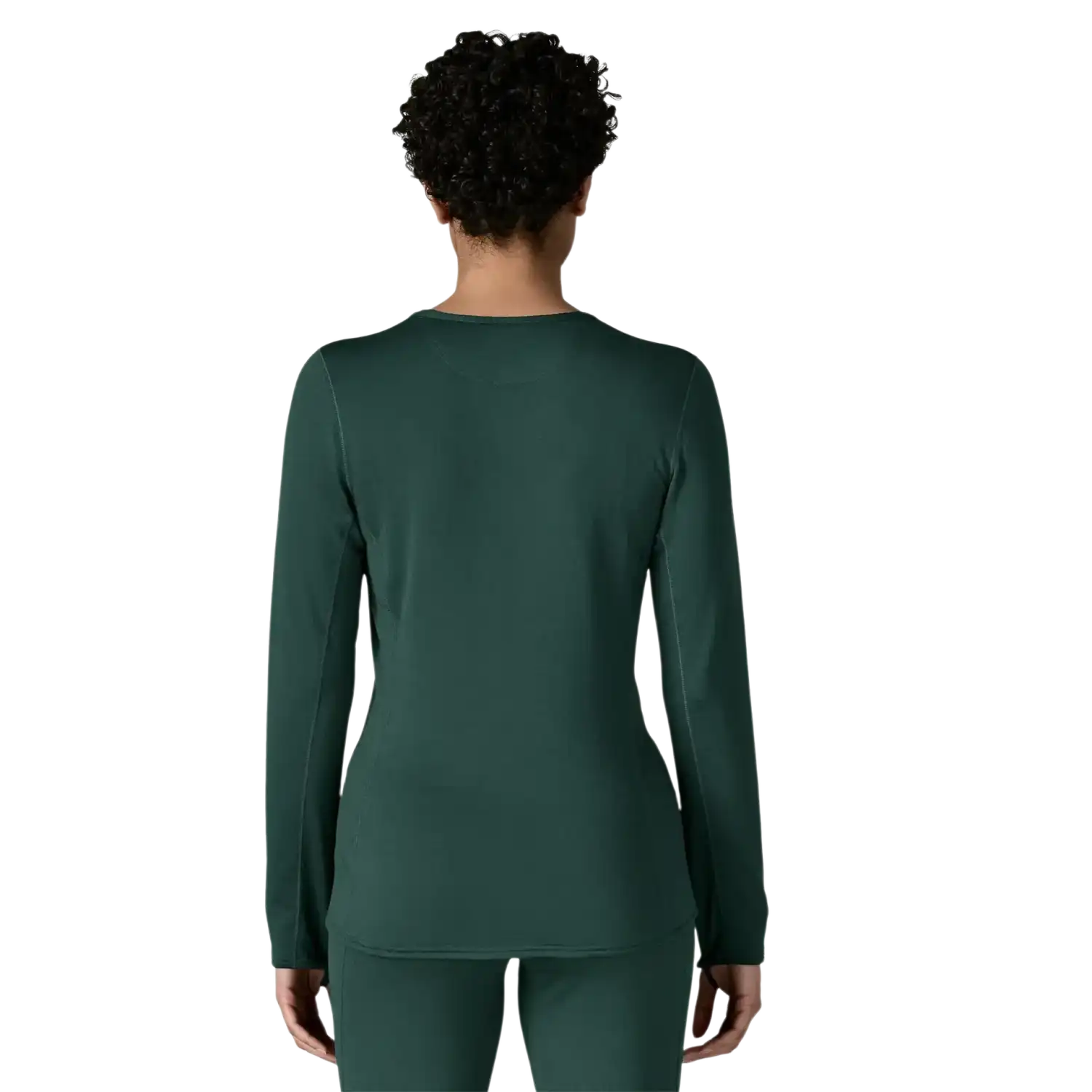 Patagonia Women's Capilene® Thermal Weight Crewneck in Cascade Green, back view on model 