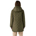 Patagonia Women's Diamond Quilted Parka in Basin Green, back view on model
