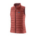 Patagonia Women's Down Sweater Vest in Potters Red, front view flat 