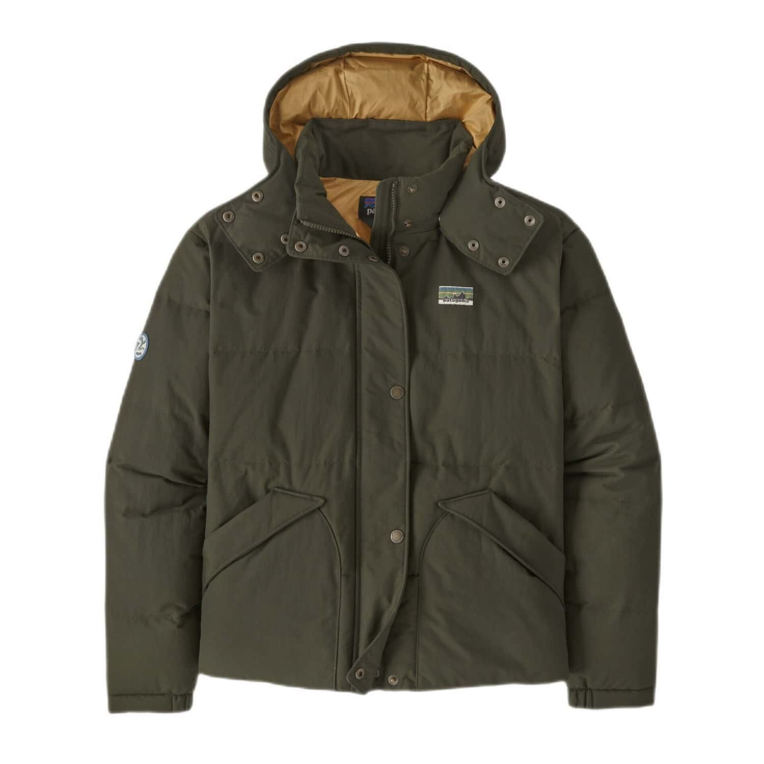 Patagonia W's Downdrift Insulated Jacket, Pine Needle Green, front view flat