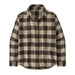 Patagonia W's Fjord Flannel Shirt in Buffalo Check Otter Brown, front view flat 