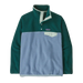 Patagonia Women's Lightweight Synchilla Snap-T Pullover in Barnacle Blue, front view flat