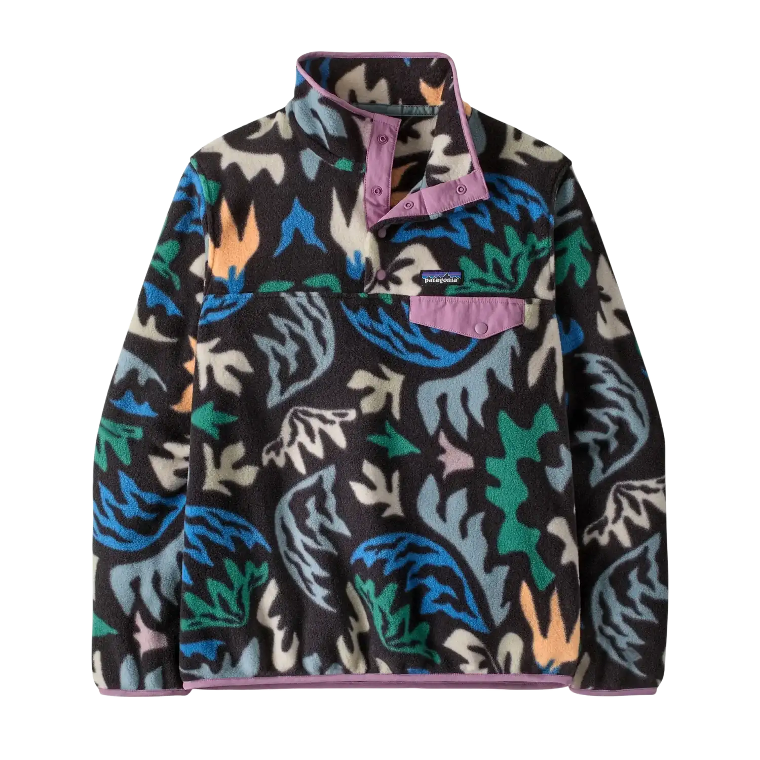 Patagonia Women's Lightweight Synchilla Snap-T Pullover in Kaleido: Black 