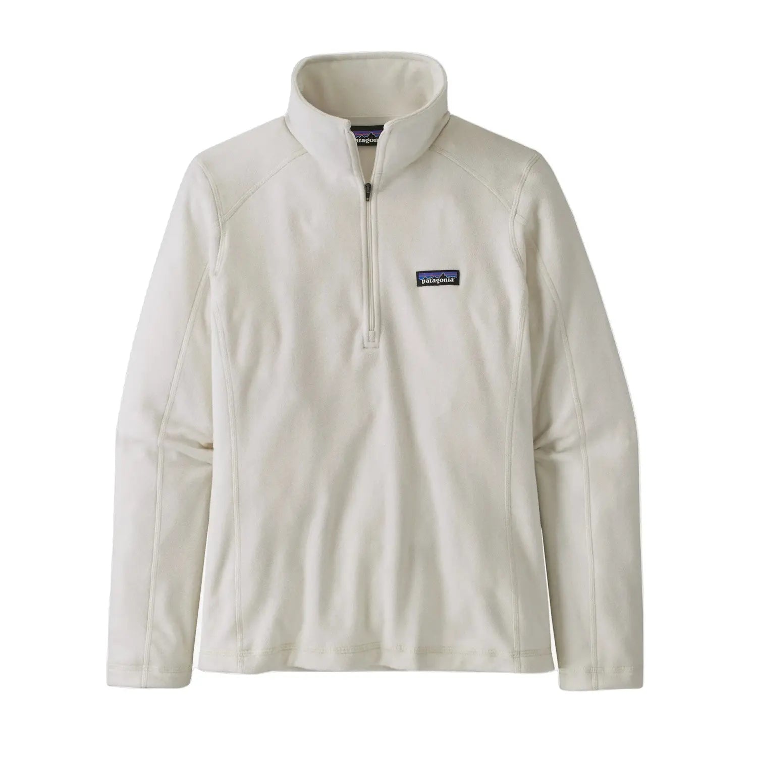 Patagonia Women's Micro D® 1/4-Zip Fleece shown in white color option. Front view.