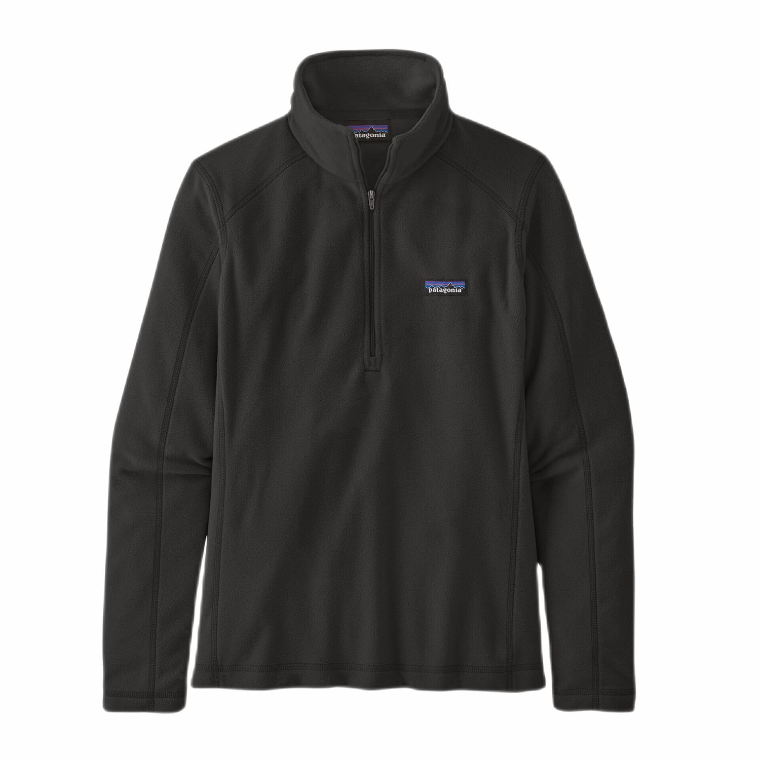 Patagonia W's Micro D® 1/4-Zip Fleece, Black, front view flat