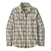  Long-Sleeved Organic Cotton Midweight Fjord Flannel Shirt Fields Natural Flat Front View