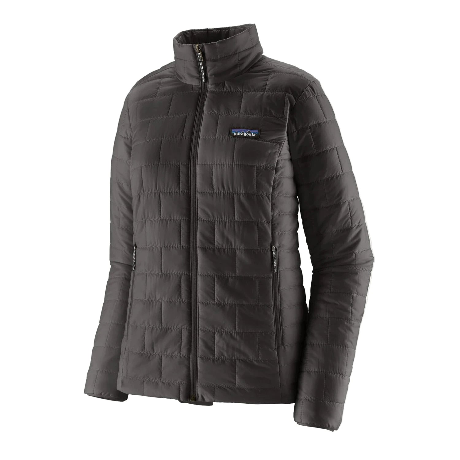 Patagonia Women's Nano Puff® Jacket in Black, front view flat