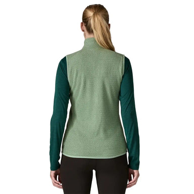 Patagonia Women's R1® Air Fleece Vest in Ellwood Green, back view on model 